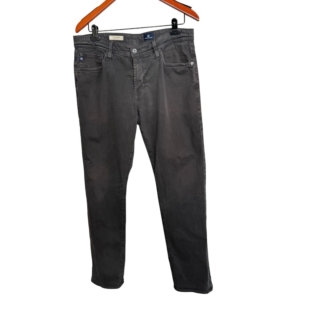 AG Adriano Goldschmied The Graduate Pants Mens 33x32 Dark Grey Cotton Tailored